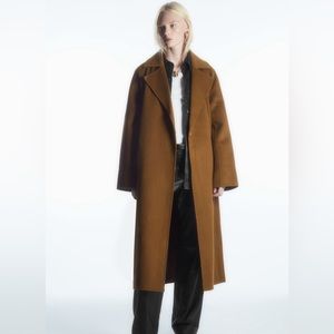 COS Camel Wool Belted Coat, Size Small